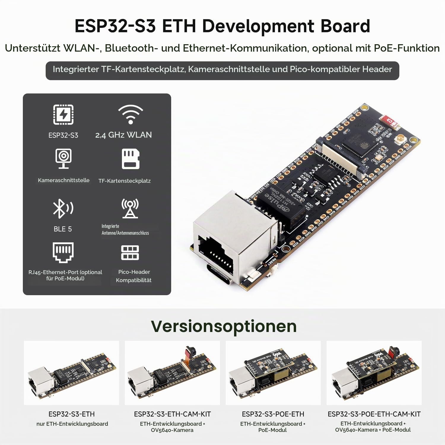 waveshare-esp32-s3-eth-entwicklungsboard-10-100mbps-rj45-wifi-bt-240mhz-dual-cor image 3