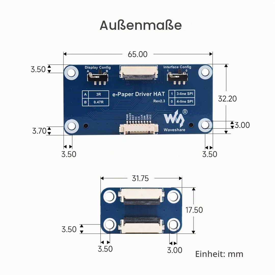 waveshare-universal-e-paper-driver-hat-f-r-spi-e-paper-rohpanels-kompatibel-mit- image 7