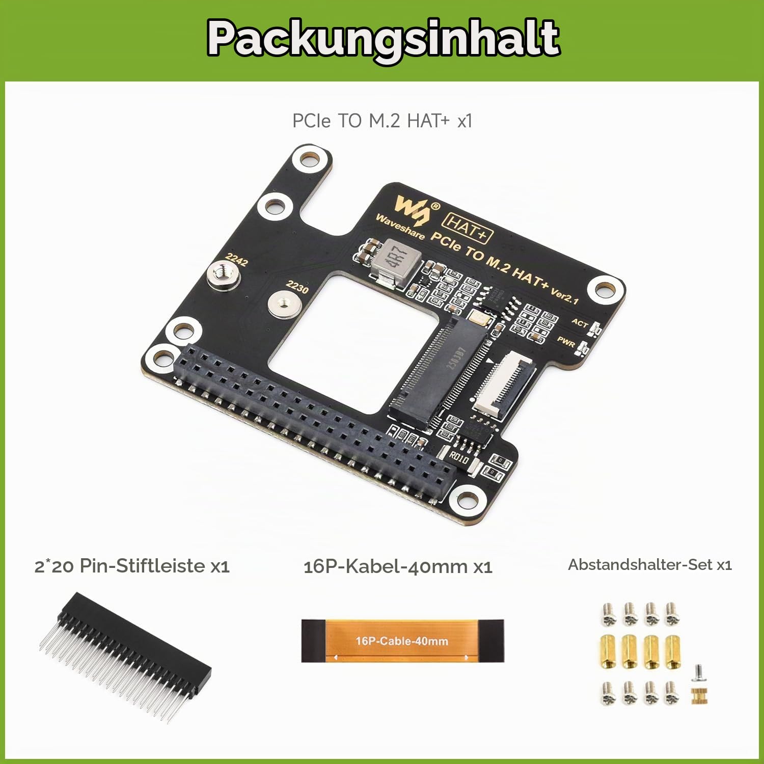 waveshare-pcie-zu-m-2-adapter-f-r-raspberry-pi-5-nvme-ssd-2230-2242 image 2