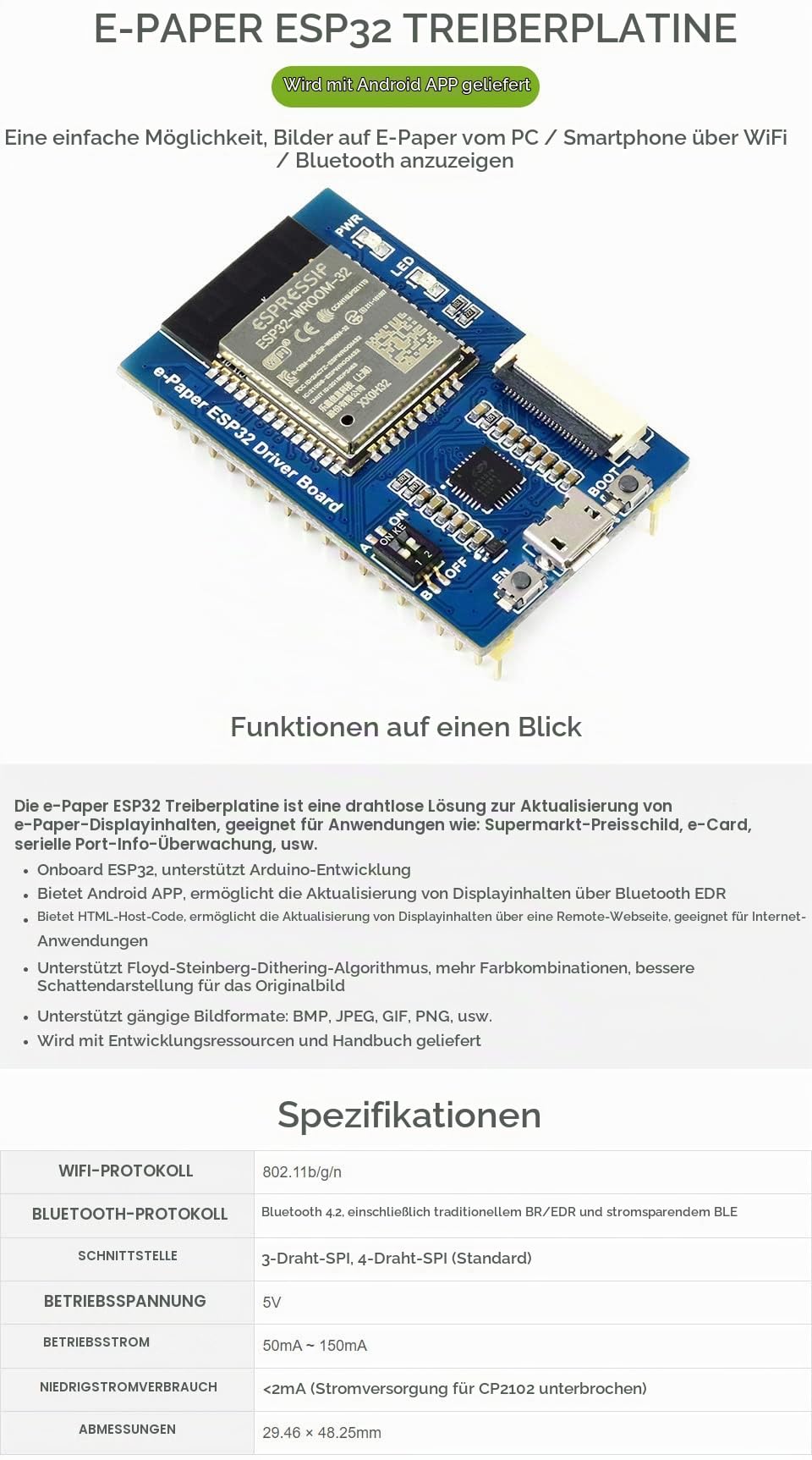 waveshare-universal-e-paper-treiberboard-mit-esp32-wifi-bluetooth-f-r-spi-e-ink- image 2
