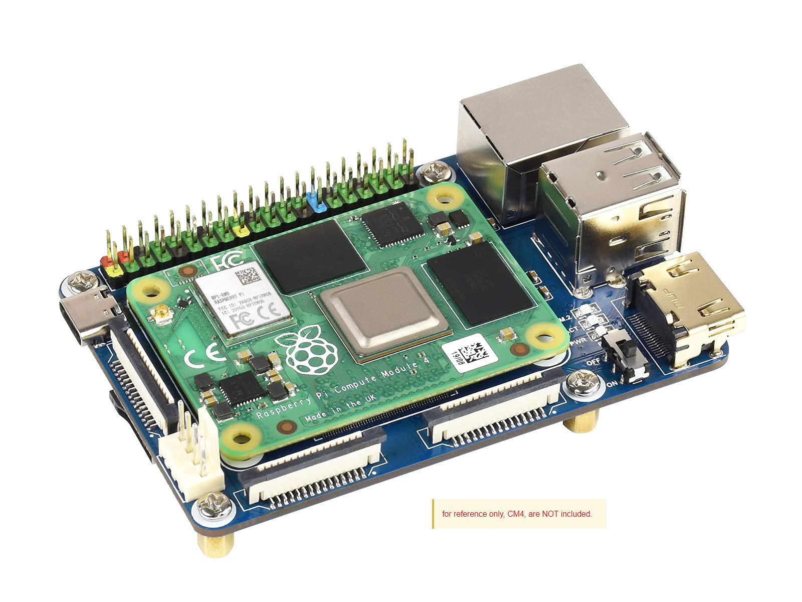 waveshare-mini-base-board-typ-a-f-r-raspberry-pi-compute-module-4-cm4-io-board image 2