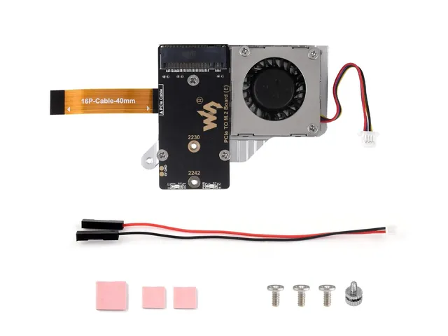 waveshare-pcie-zu-m-2-adapter-e-f-r-raspberry-pi-5-mit-k-hlventilator-kompatibel image 1