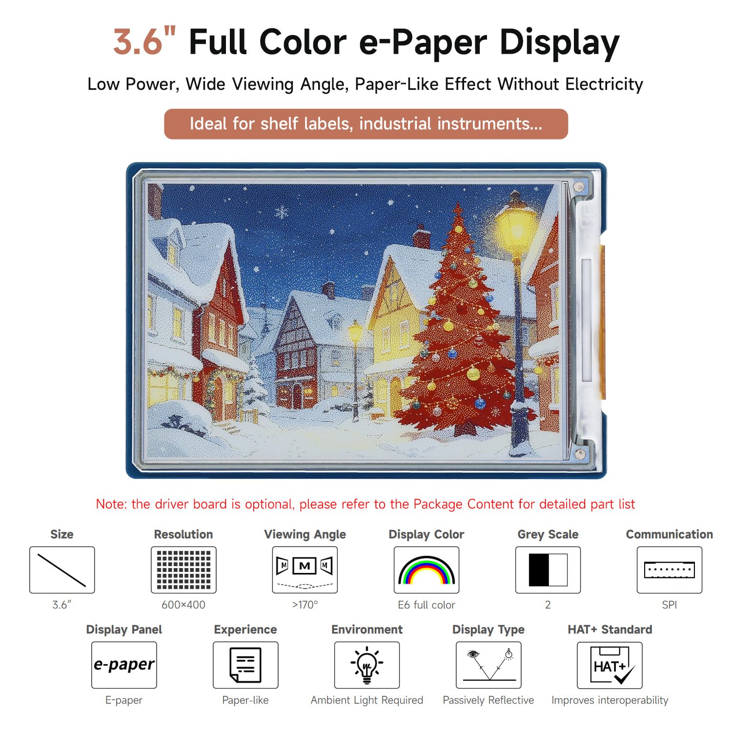 waveshare-3-6-zoll-e-ink-spectra-6-e-paper-display-600x400-spi-ohne-treiberboard image 3