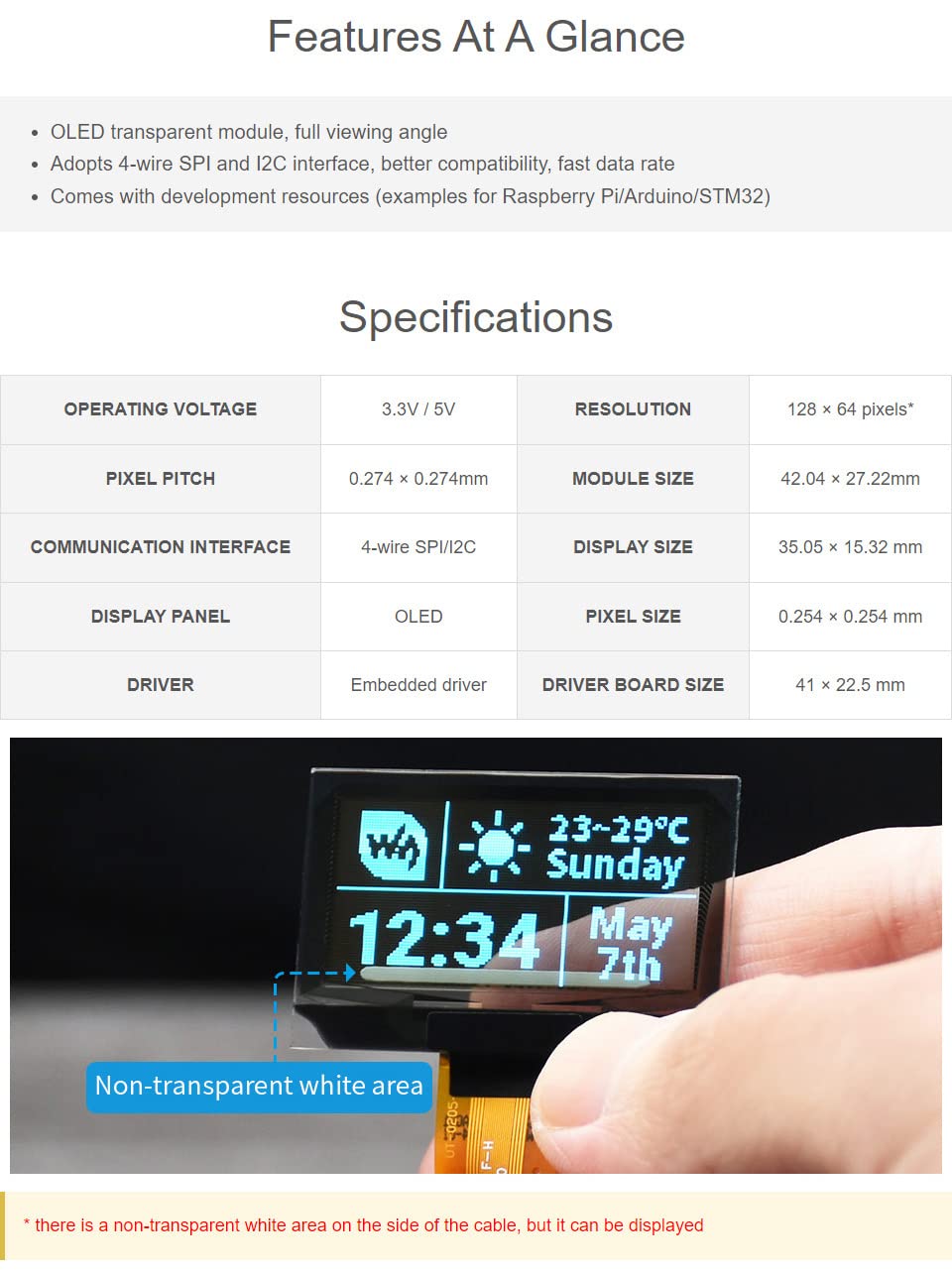 waveshare-1-51-zoll-transparent-oled-display-128x64-hellblau-spi-i2c image 4