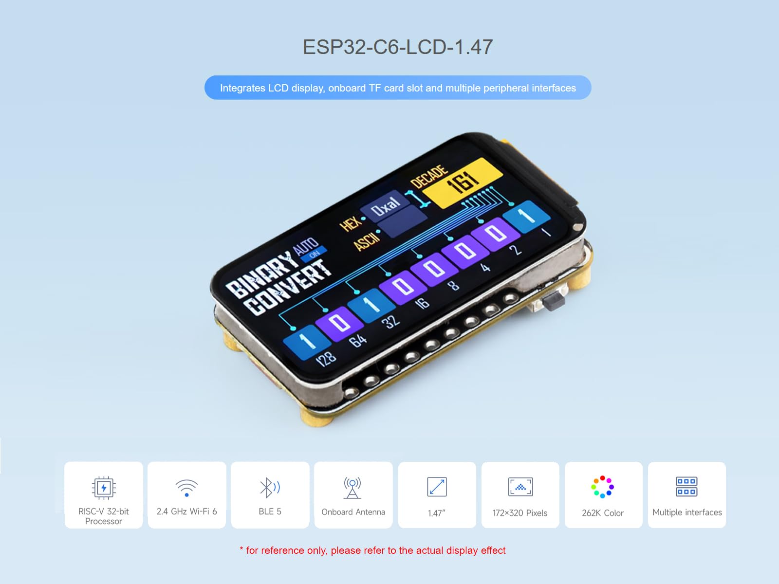 waveshare-esp32-c6-lcd-1-47-entwicklungsboard-mit-1-47-zoll-lcd-display-172x320 image 2