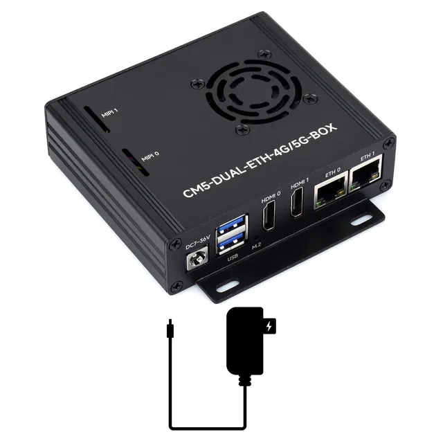 waveshare-dual-ethernet-base-board-mit-metallgeh-use-f-r-raspberry-pi-cm5-4g-5g- image 1