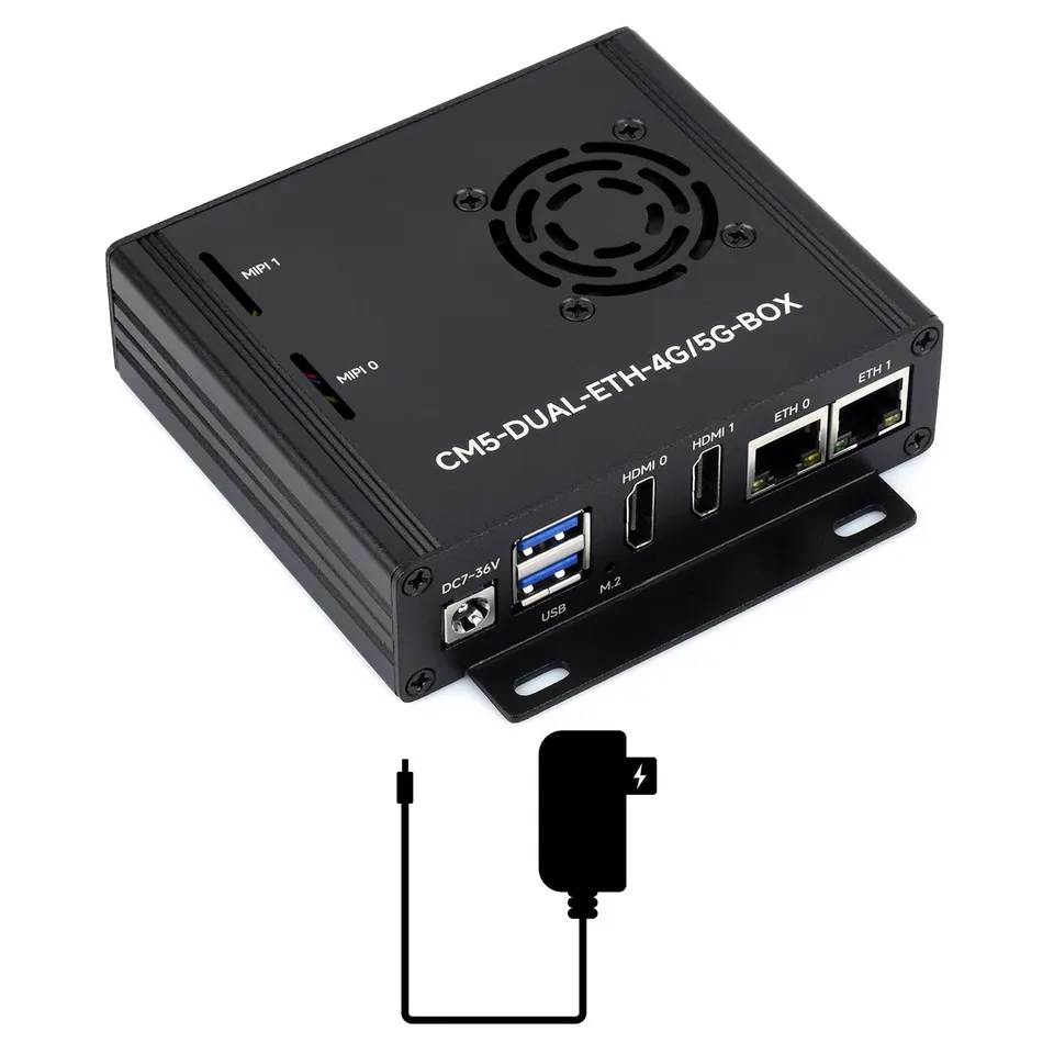 waveshare-dual-ethernet-base-board-mit-metallgeh-use-f-r-raspberry-pi-cm5-4g-5g- image 1