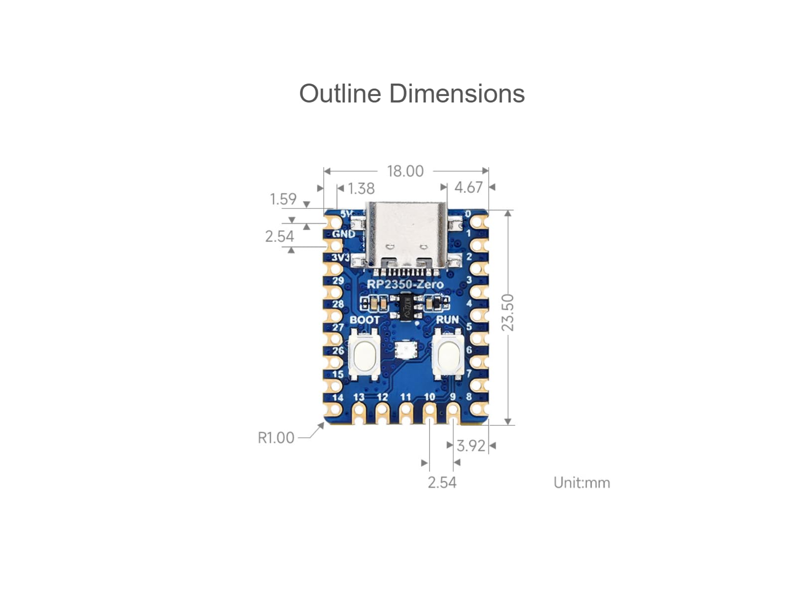 waveshare-rp2350-zero-mini-entwicklungsboard-rp2350a-usb-c-mit-header image 7