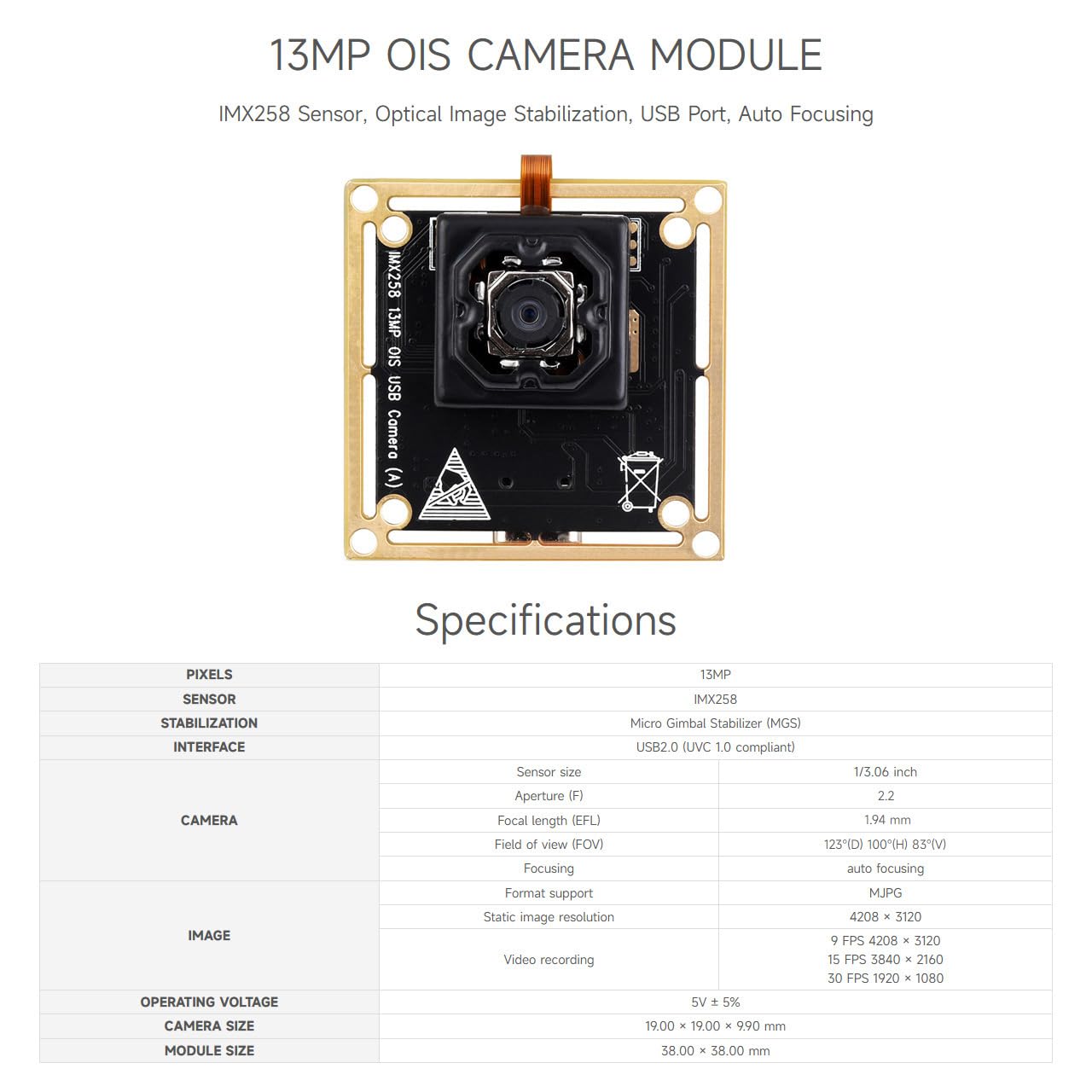 waveshare-imx258-13mp-usb-kamera-mit-ois-autofokus-plug-and-play image 2