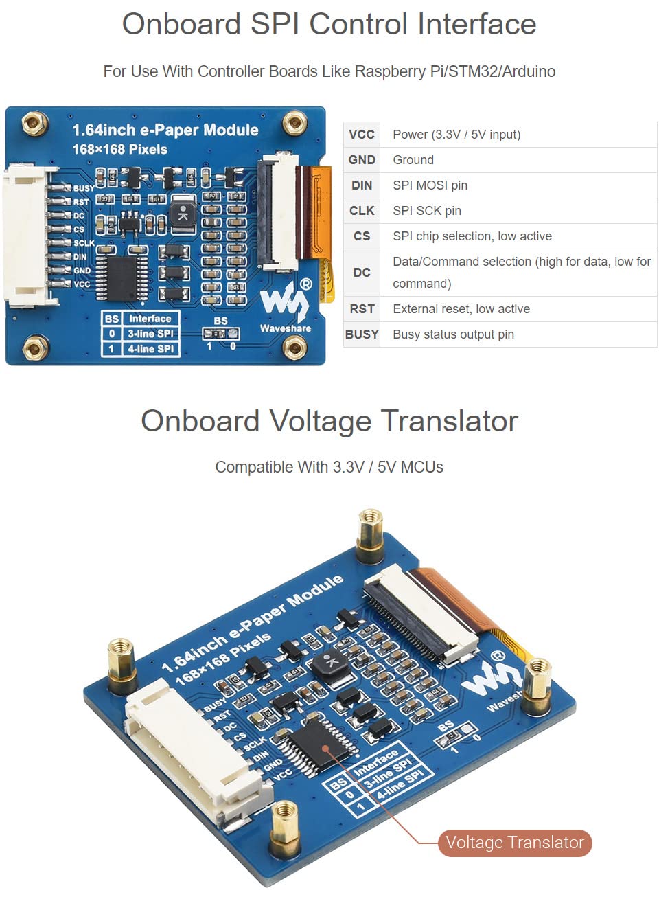 waveshare-1-64-zoll-square-e-paper-modul-g-168x168-rot-gelb-schwarz-wei-spi image 5