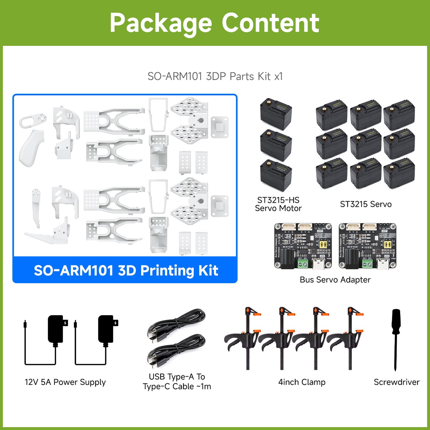 waveshare-so-arm101-open-source-6-achs-roboterarm-3dp-parts-kit-resin-druckteile image 2