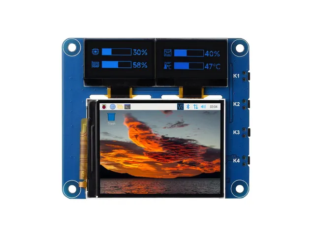 waveshare-oled-lcd-hat-f-r-raspberry-pi-mit-2-zoll-ips-2x-0-96-zoll-oled image 1