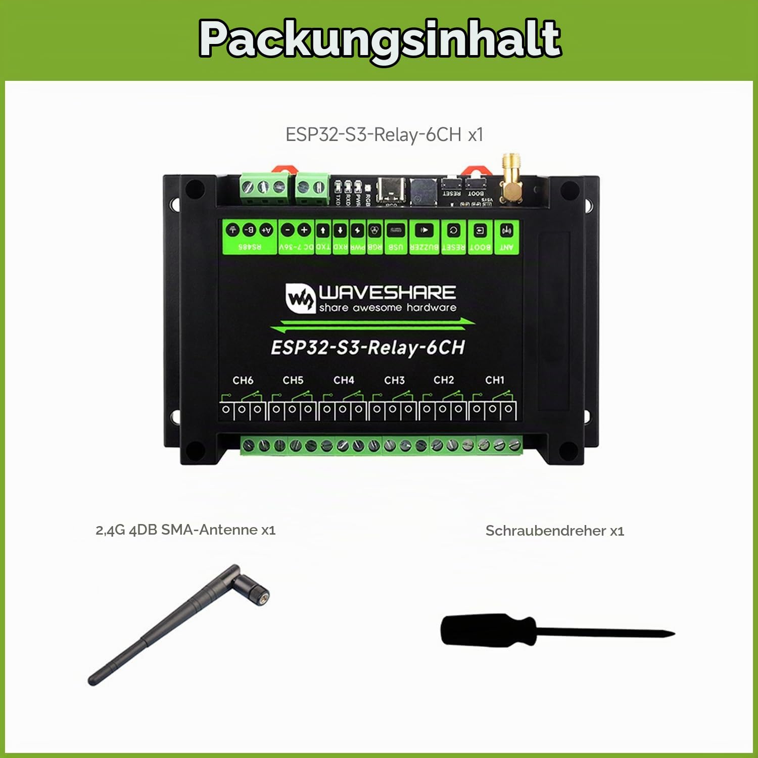 waveshare-industrial-6-kanal-esp32-s3-wifi-relaismodul-mit-rs485 image 2