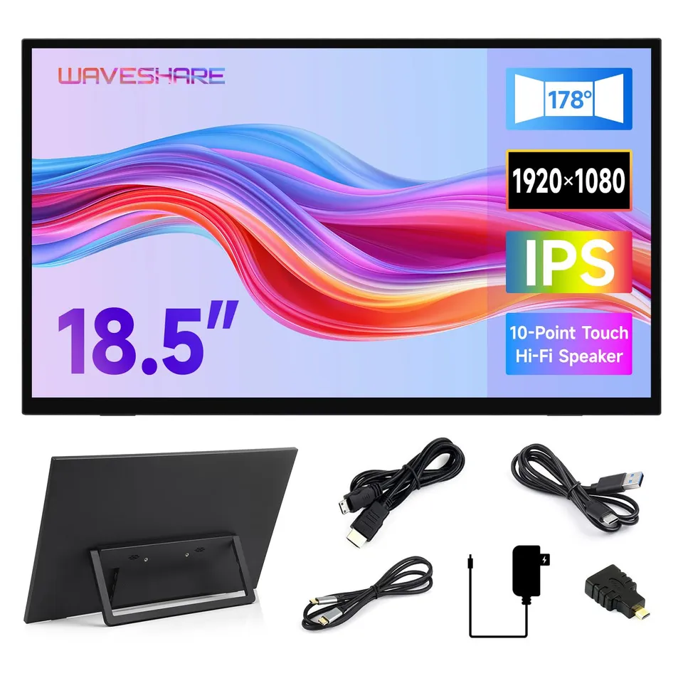 waveshare-luck-fox-18-5-zoll-touch-monitor-1920x1080-ips-120hz-mit-st-nder image 1