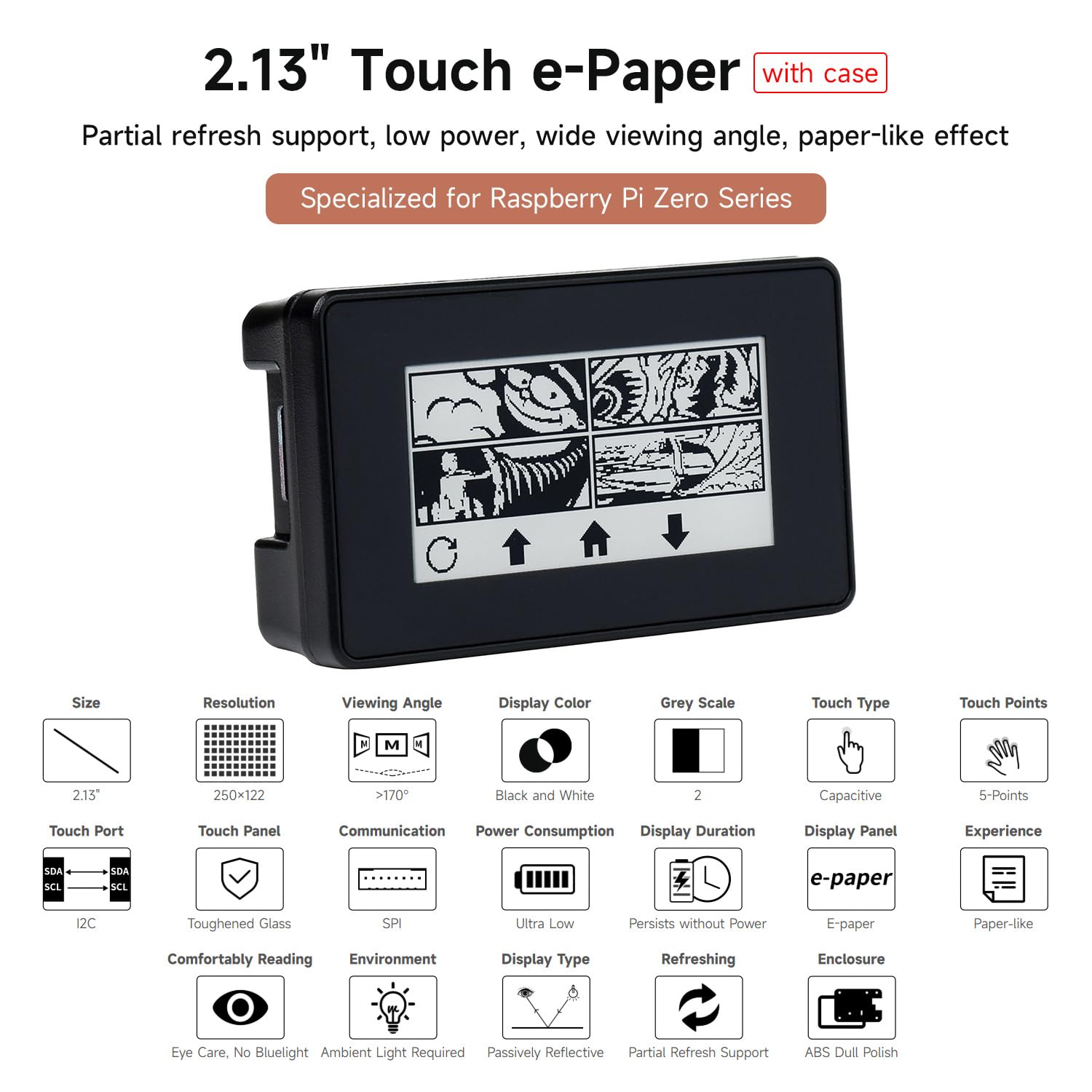 waveshare-2-13-zoll-touch-e-paper-display-f-r-raspberry-pi-zero-250x122-partiell image 3
