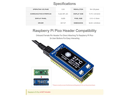 waveshare-1-3-zoll-oled-display-modul-f-r-raspberry-pi-pico-64-128-pixel-spi-i2c image 8