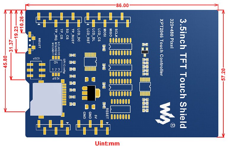 az-delivery-3-5-zoll-tft-touch-shield-display-ili9486-f-r-arduino image 6
