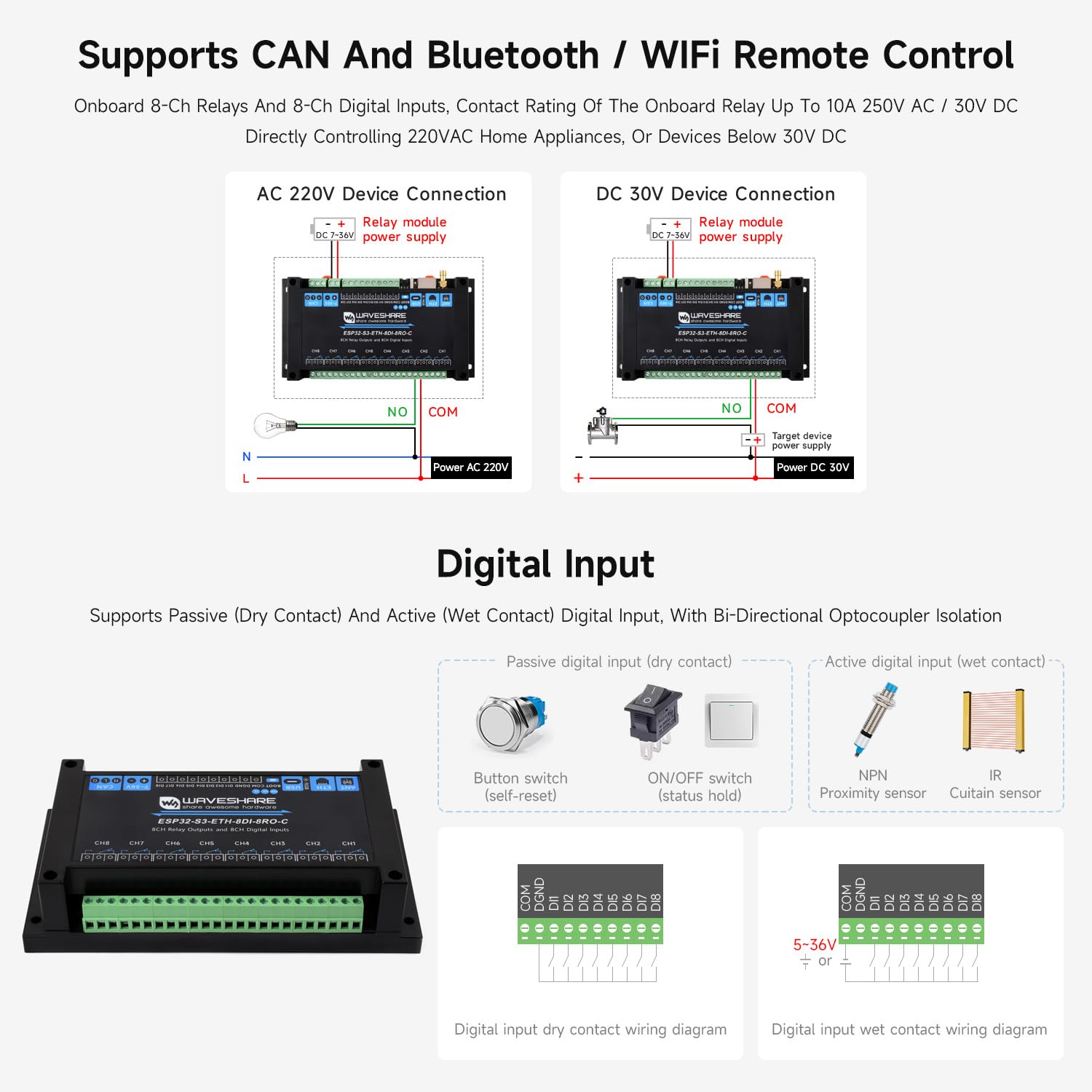 waveshare-esp32-s3-poe-eth-8di-8ro-c-8-kanal-relaismodul-mit-poe-und-can image 6