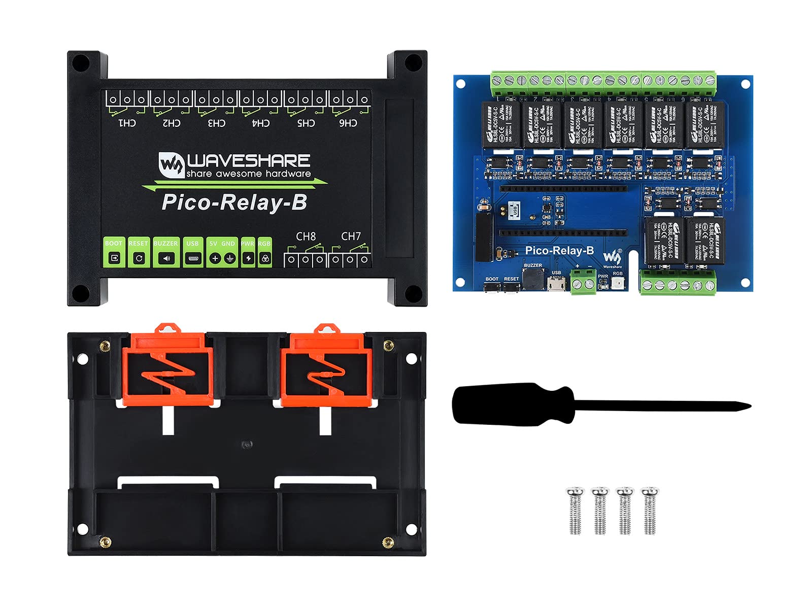 waveshare-industrielles-8-kanal-relaismodul-f-r-raspberry-pi-pico-mit-netzteil-u image 2