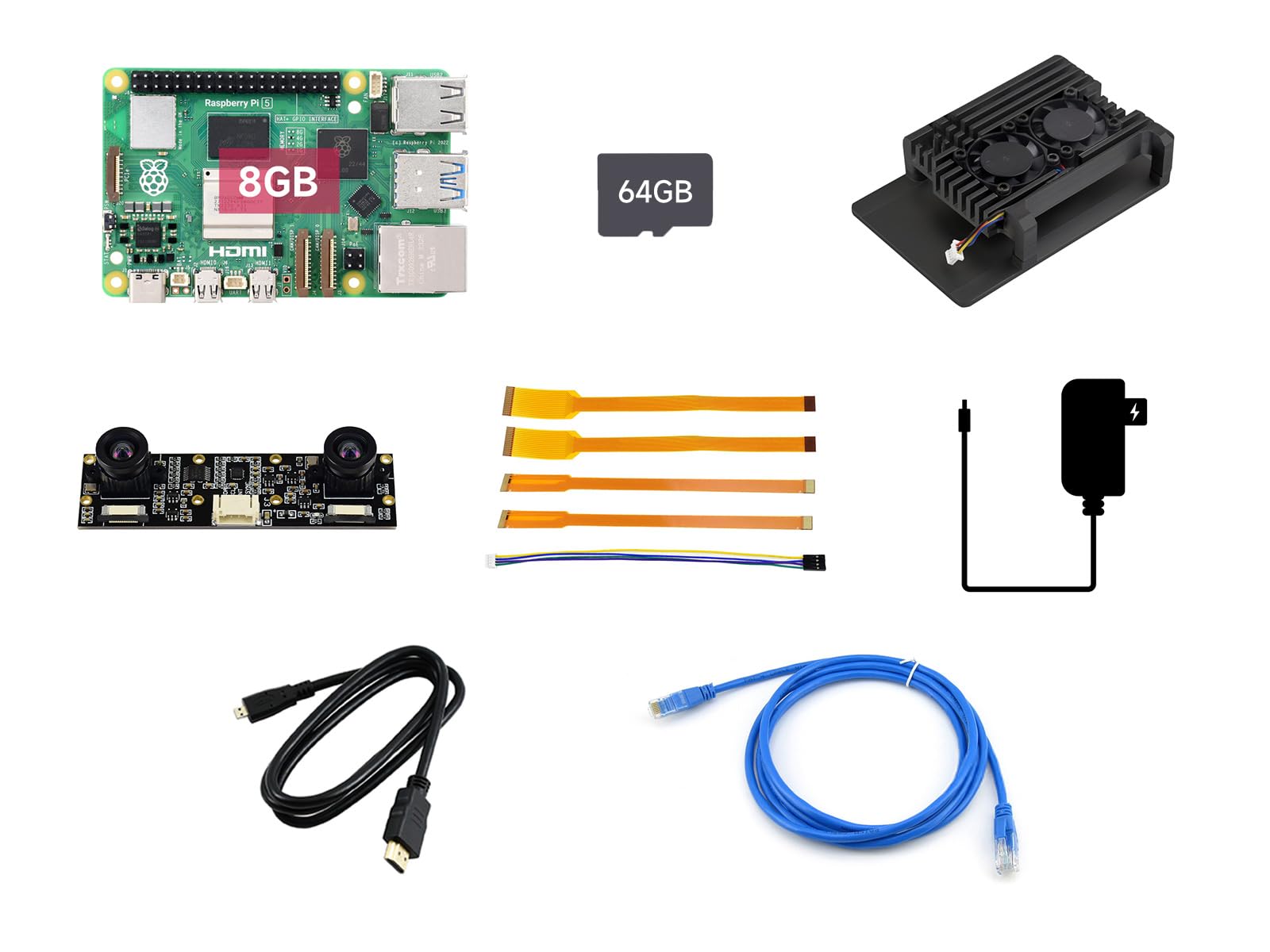 waveshare-dual-kamera-kit-f-r-raspberry-pi-5-mit-pi-5-8gb-imx219-83-stereo-kamer image 1