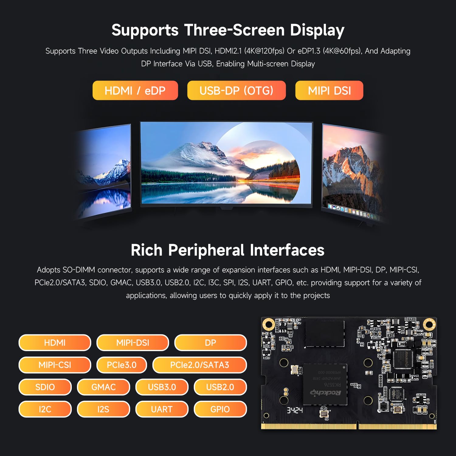 waveshare-luck-fox-core3576-modul-rk3576-octa-core-6-tops-npu-4gb-ram-0gb-emmc image 7