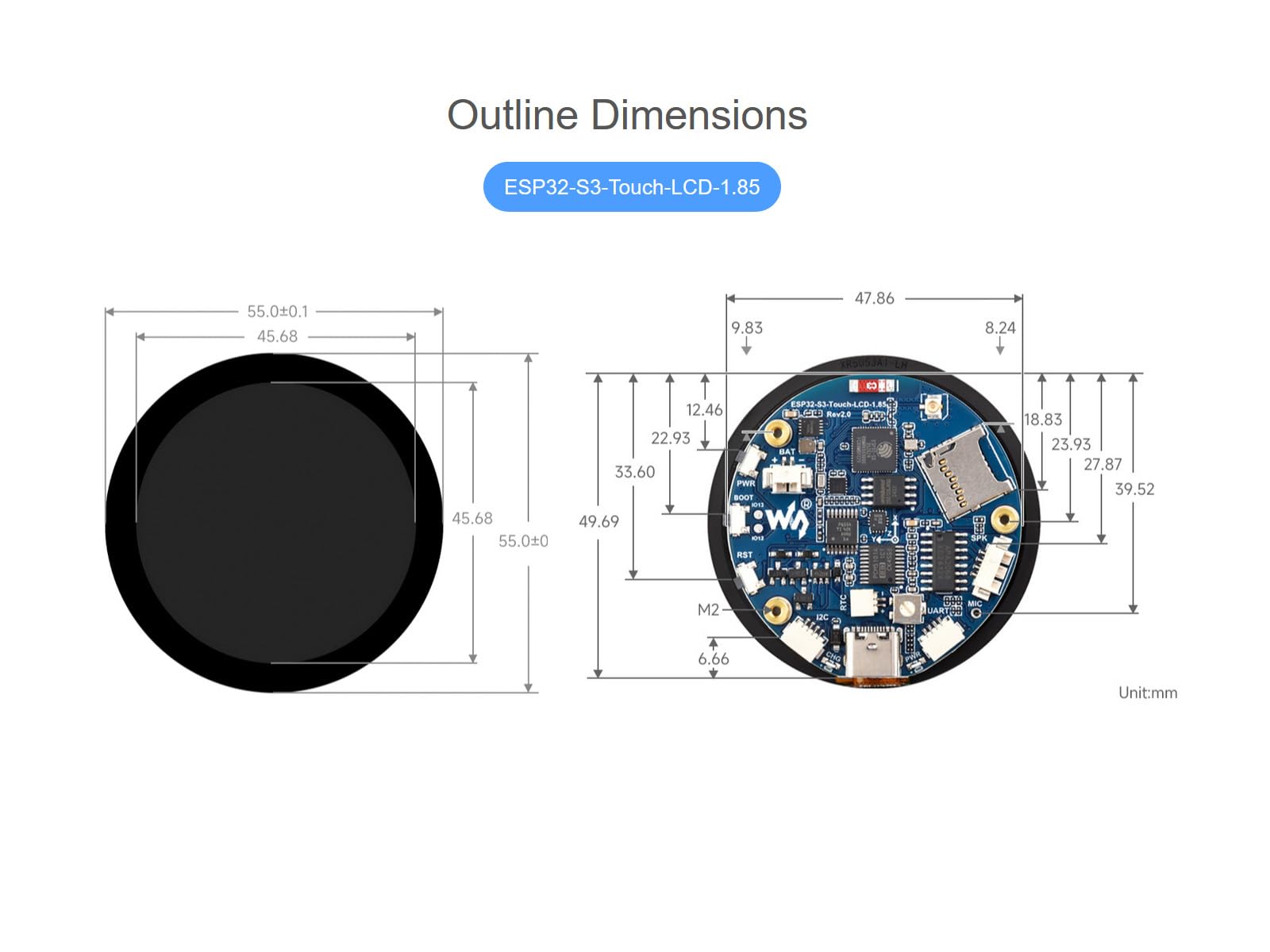 waveshare-esp32-s3-touch-lcd-1-85-entwicklungsboard-1-85-zoll-rund-360x360-touch image 8