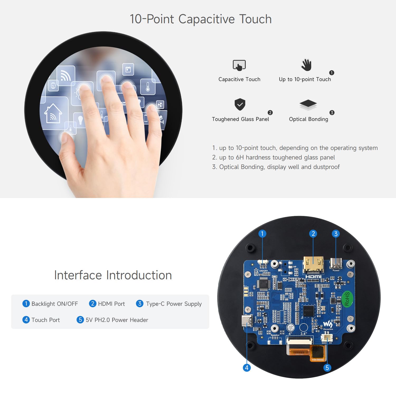 waveshare-4-zoll-hdmi-circular-touch-display-720x720-ips image 7