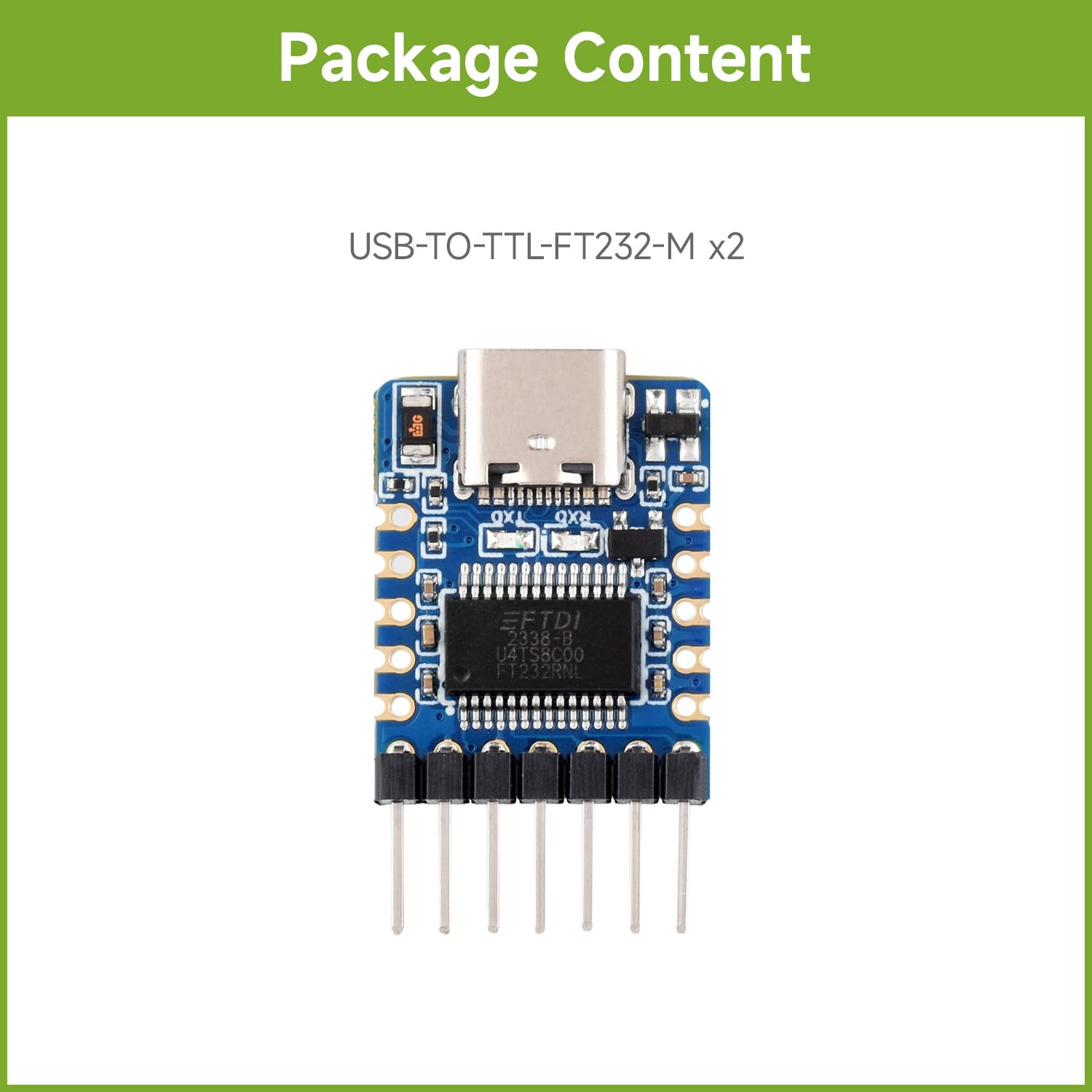 waveshare-usb-zu-uart-ttl-konverter-ft232-2-st-ck-mini-mit-type-c image 2
