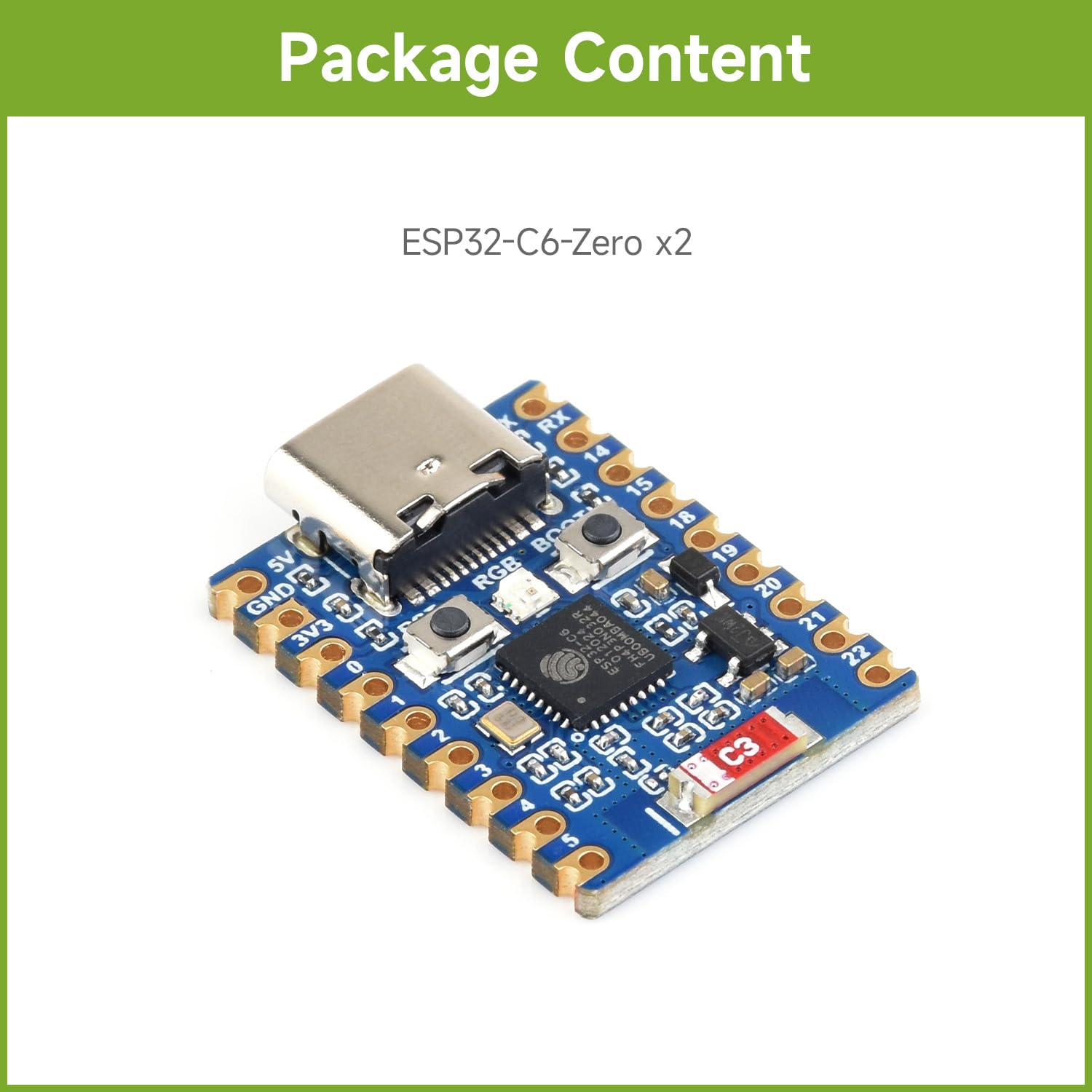 waveshare-esp32-c6-zero-2er-set-mini-entwicklungsboard-wifi-6-bt5 image 2