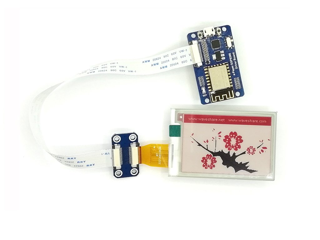 waveshare-2-7-zoll-e-ink-display-hat-264x176-dreifarbig-mit-esp8266-wifi-driver- image 1