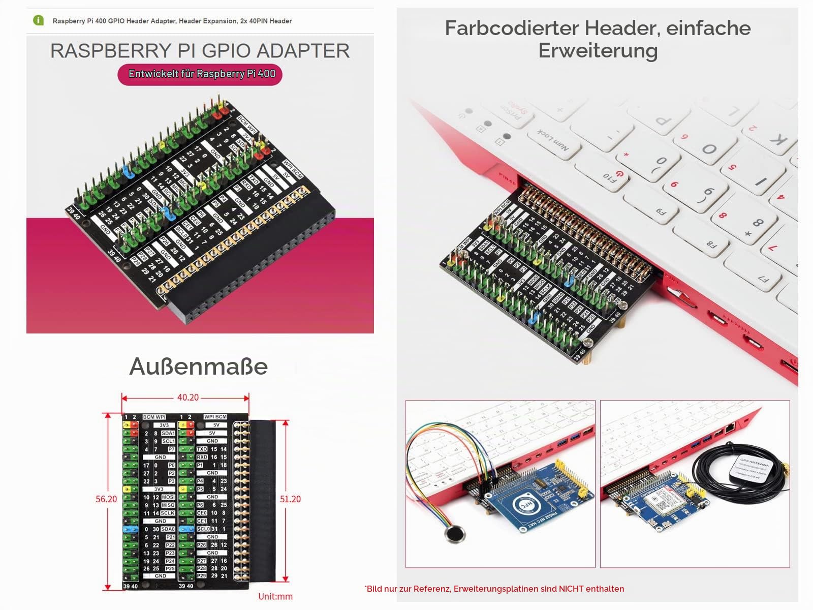 waveshare-400-gpio-header-adapter-2x-40pin-f-r-raspberry-pi-400 image 4