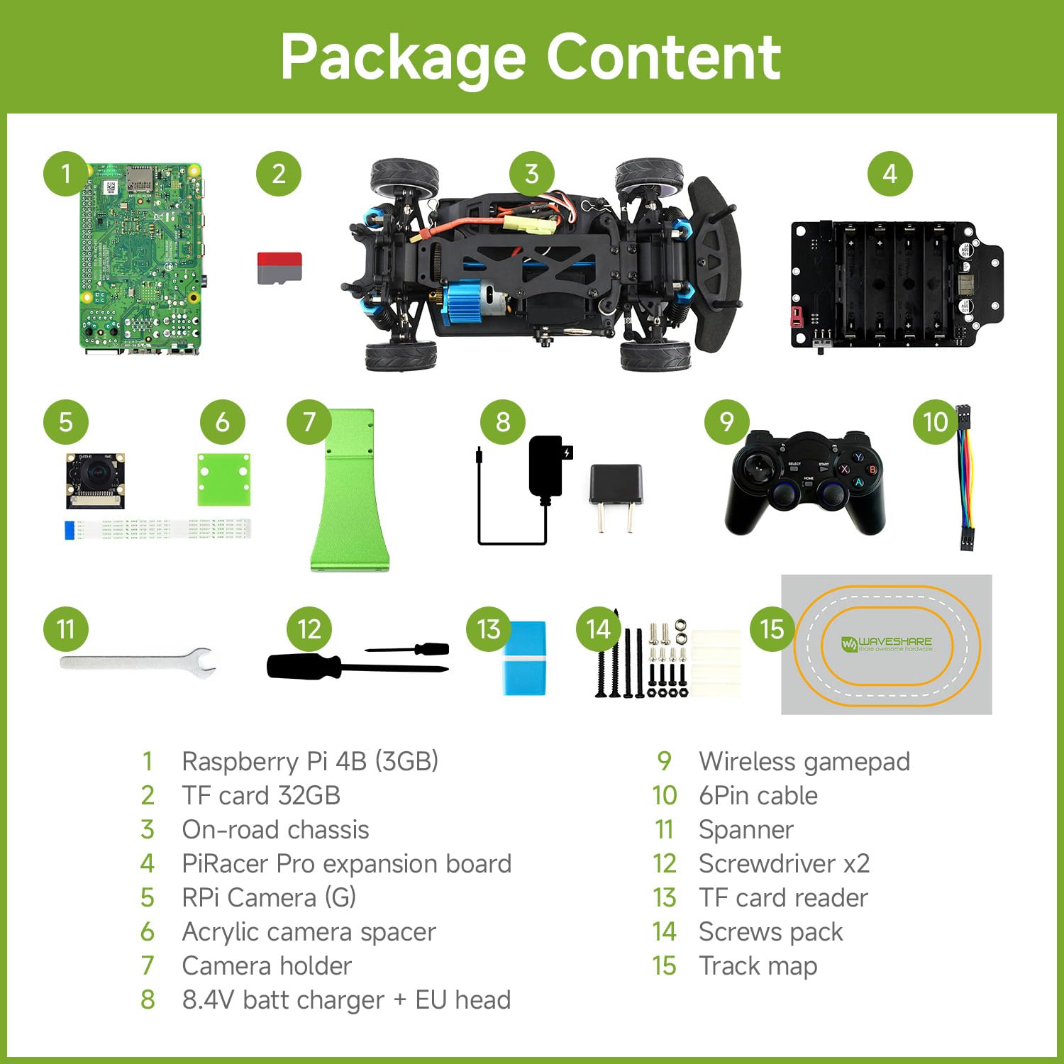 waveshare-piracer-pro-4wd-ai-rennroboter-mit-pi4b-3gb image 2