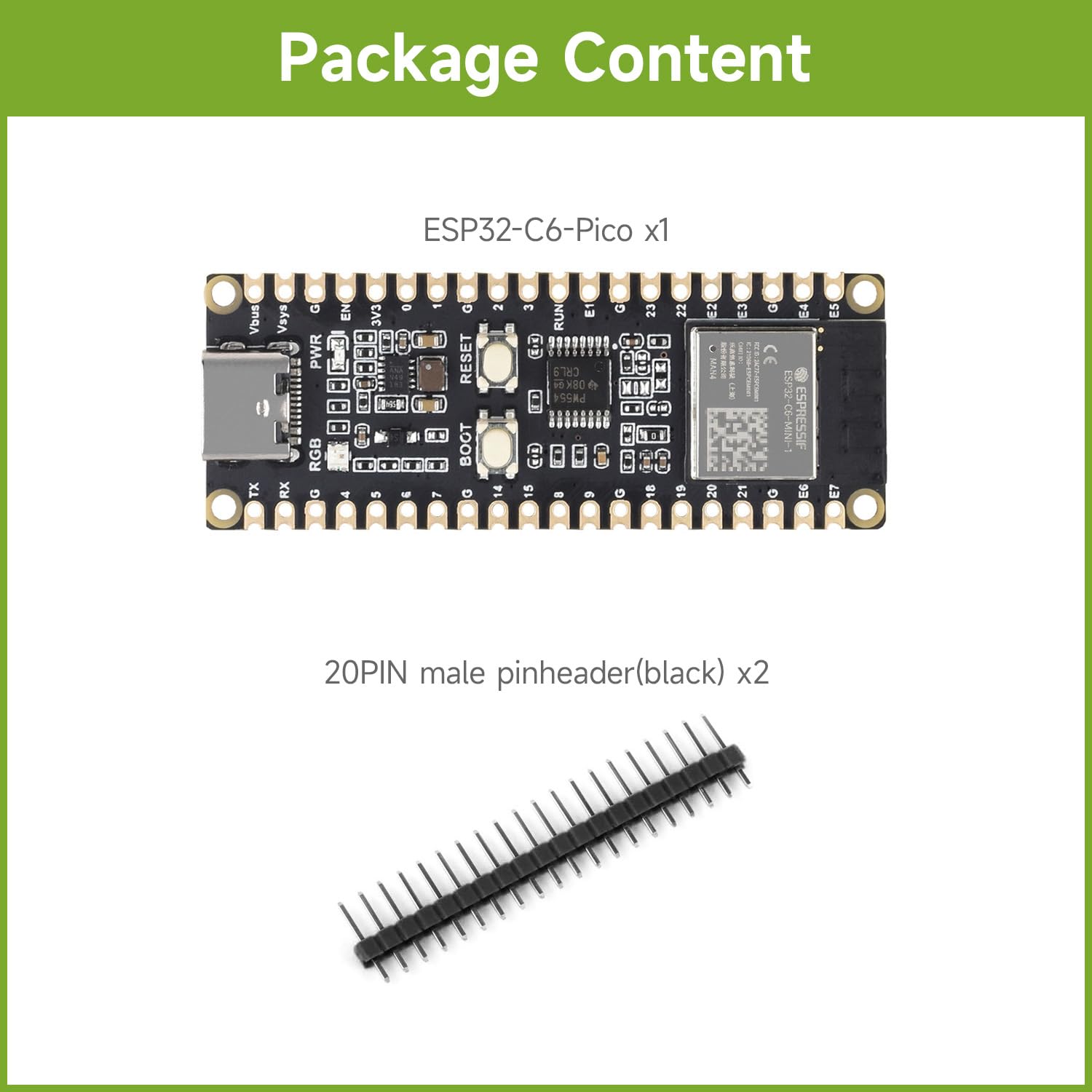 waveshare-esp32-c6-pico-wifi-6-entwicklungsboard-esp32-c6-mini-1-160-mhz image 2