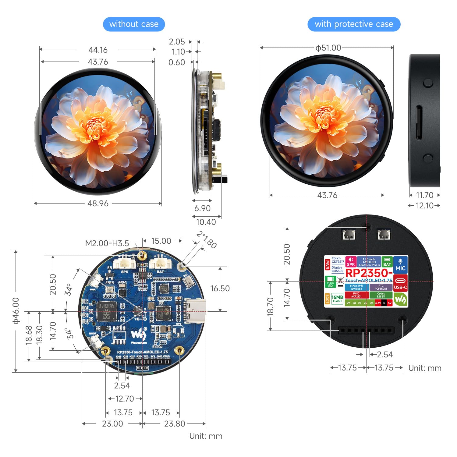 waveshare-rp2350-1-75-zoll-amoled-touch-entwicklungsboard-466x466-dual-core-imu- image 8