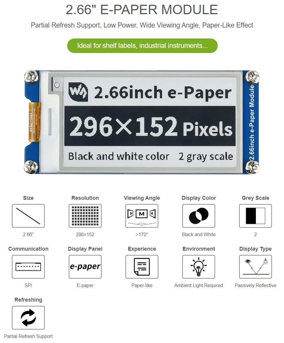 waveshare-2-66-zoll-e-paper-displaymodul-296-x-152-schwarz-wei-spi image 4