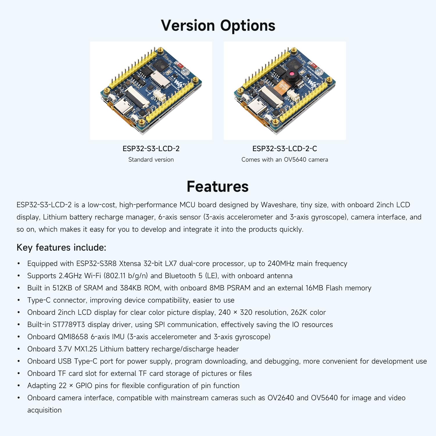 waveshare-2-zoll-esp32-s3-display-entwicklungsboard-240x320-ips-ov5640-5mp-kamer image 4