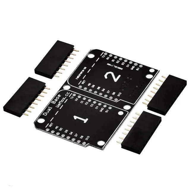 az-delivery-dual-base-shield-pcb-board-f-r-d1-mini-nodemcu-esp8266 image 1