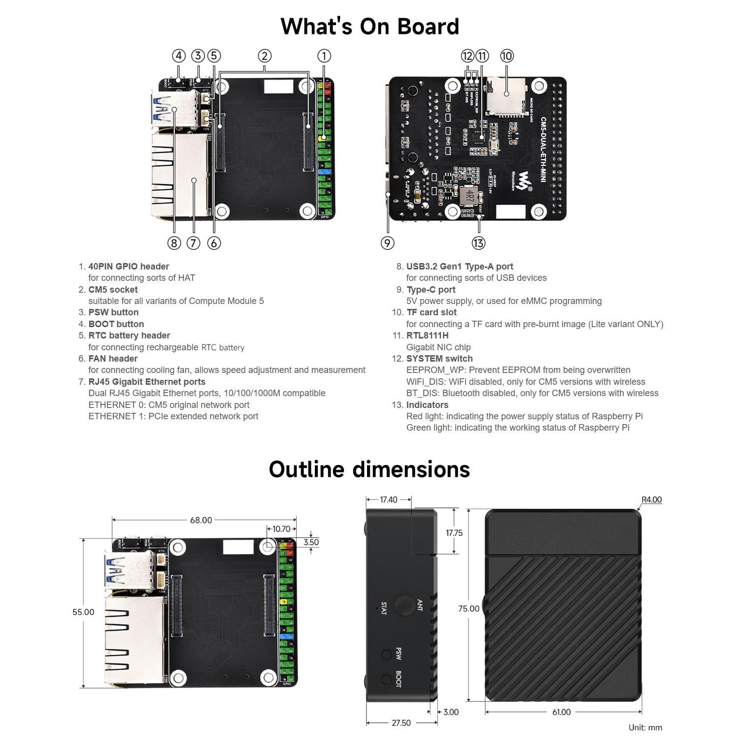 waveshare-cm5-dual-eth-mini-dual-gigabit-ethernet-mini-computer-kit-f-r-raspberr image 8
