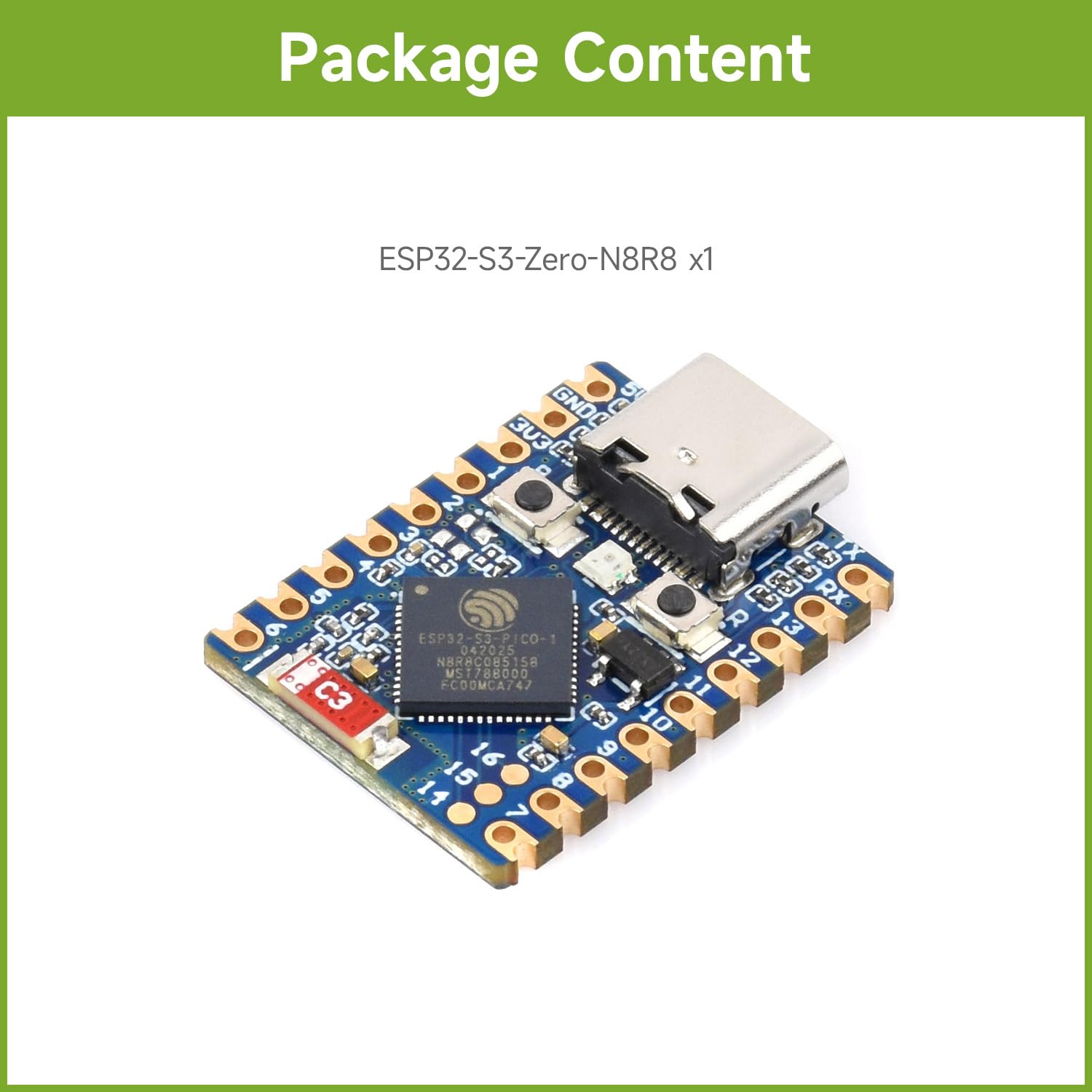waveshare-esp32-s3-mini-development-board-esp32-s3-dual-core-240mhz-wi-fi-ble-5 image 2