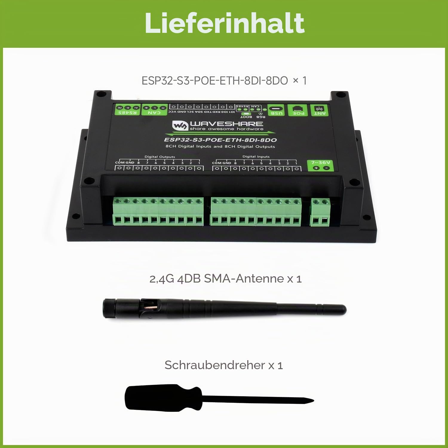 waveshare-industrial-esp32-s3-steuerboard-mit-8-kanal-digital-i-o-rs485-can-poe image 2