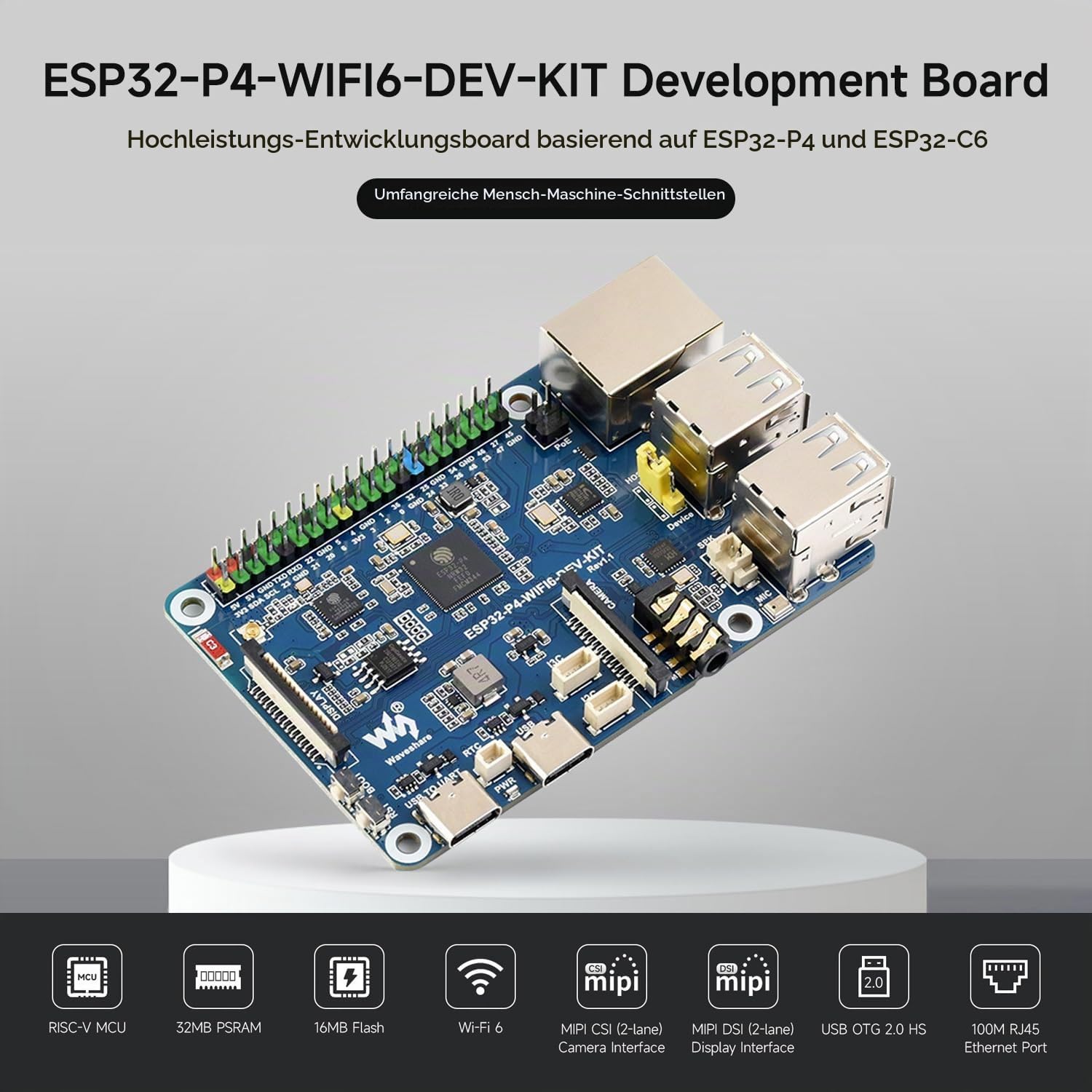 waveshare-esp32-p4-wifi6-dev-kit-entwicklungsboard-bundle-mit-board-und-lautspre image 3