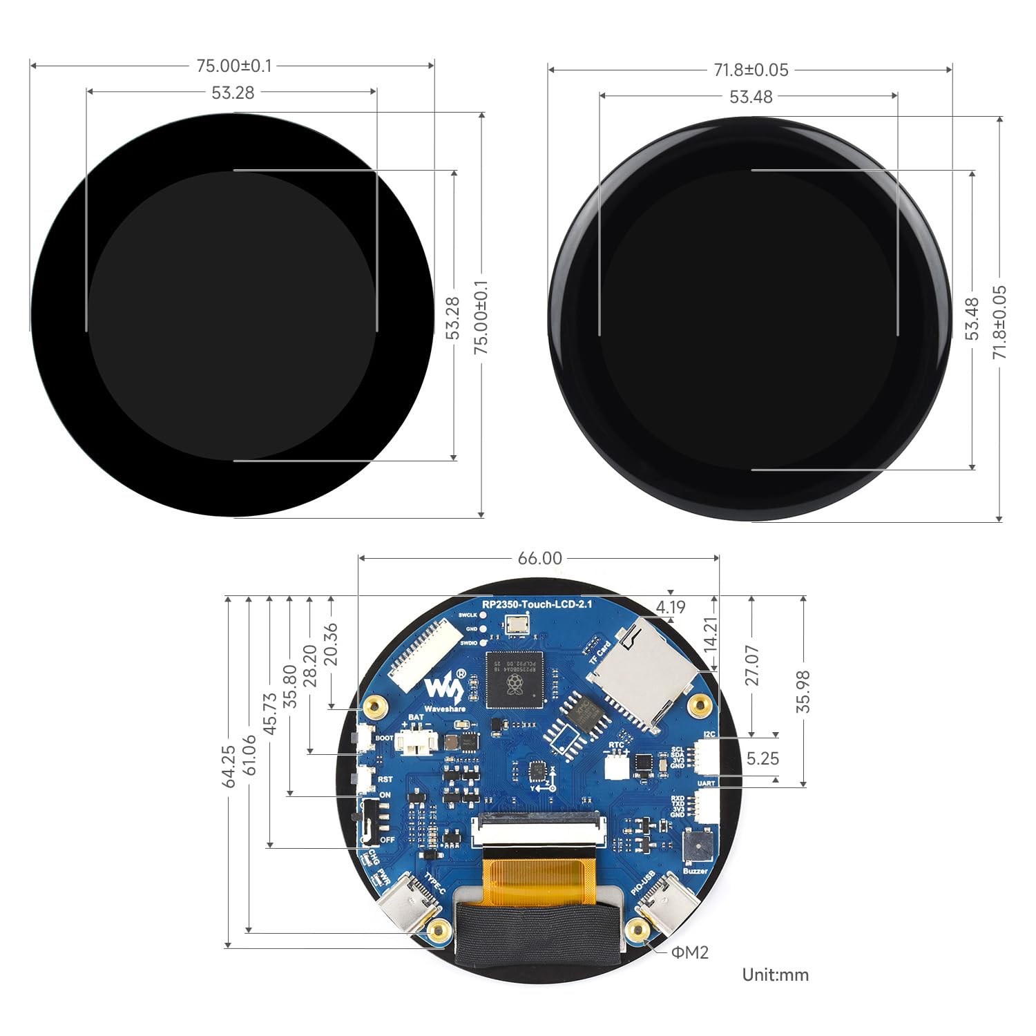 waveshare-rp2350-2-1inch-capacitive-touch-round-display-development-board-flat-v image 8