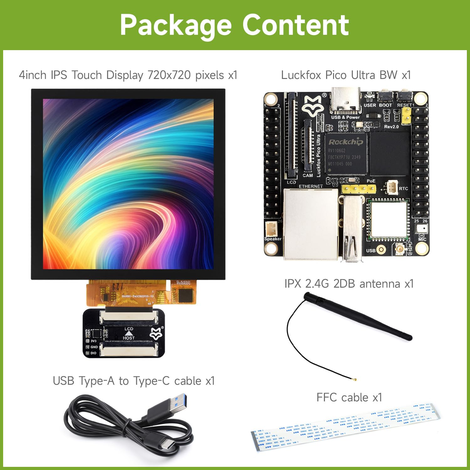 waveshare-luckfox-pico-ultra-rv1106-linux-board-mit-wlan-inkl-4-zoll-touch-displ image 2