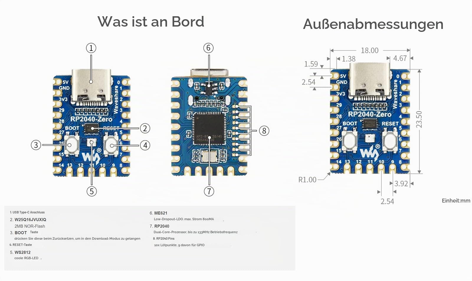 waveshare-rp2040-zero-pico-like-mcu-board-mit-usb-c-und-2mb-flash image 7