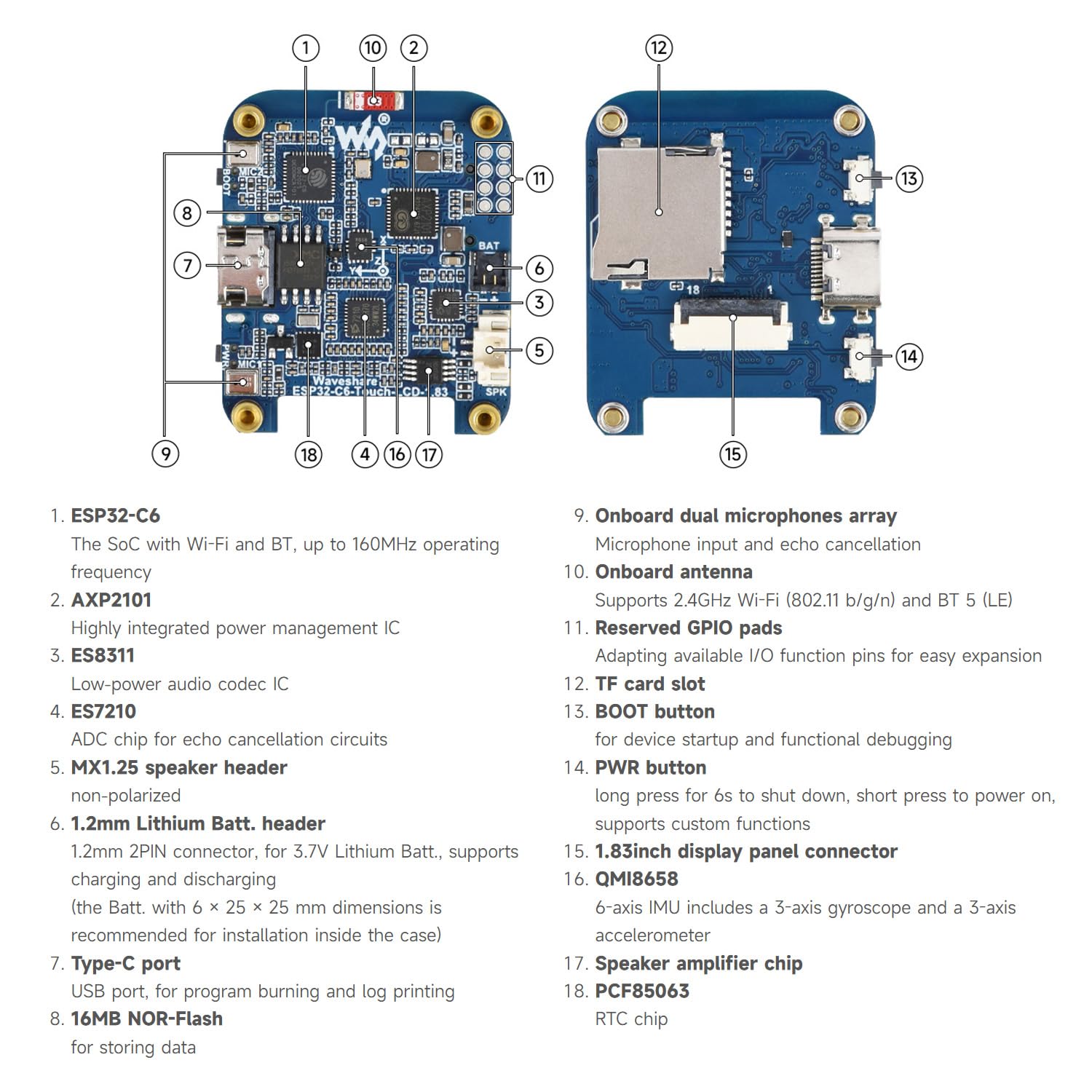 waveshare-esp32-c6-1-83-zoll-touch-display-entwicklungsboard-audio-codec-mikrofo image 7
