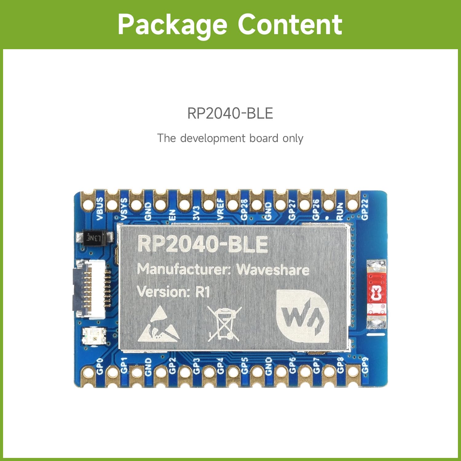 waveshare-rp2040-ble-entwicklungsboard-rp2040-microcontroller-board-mit-bluetoot image 2