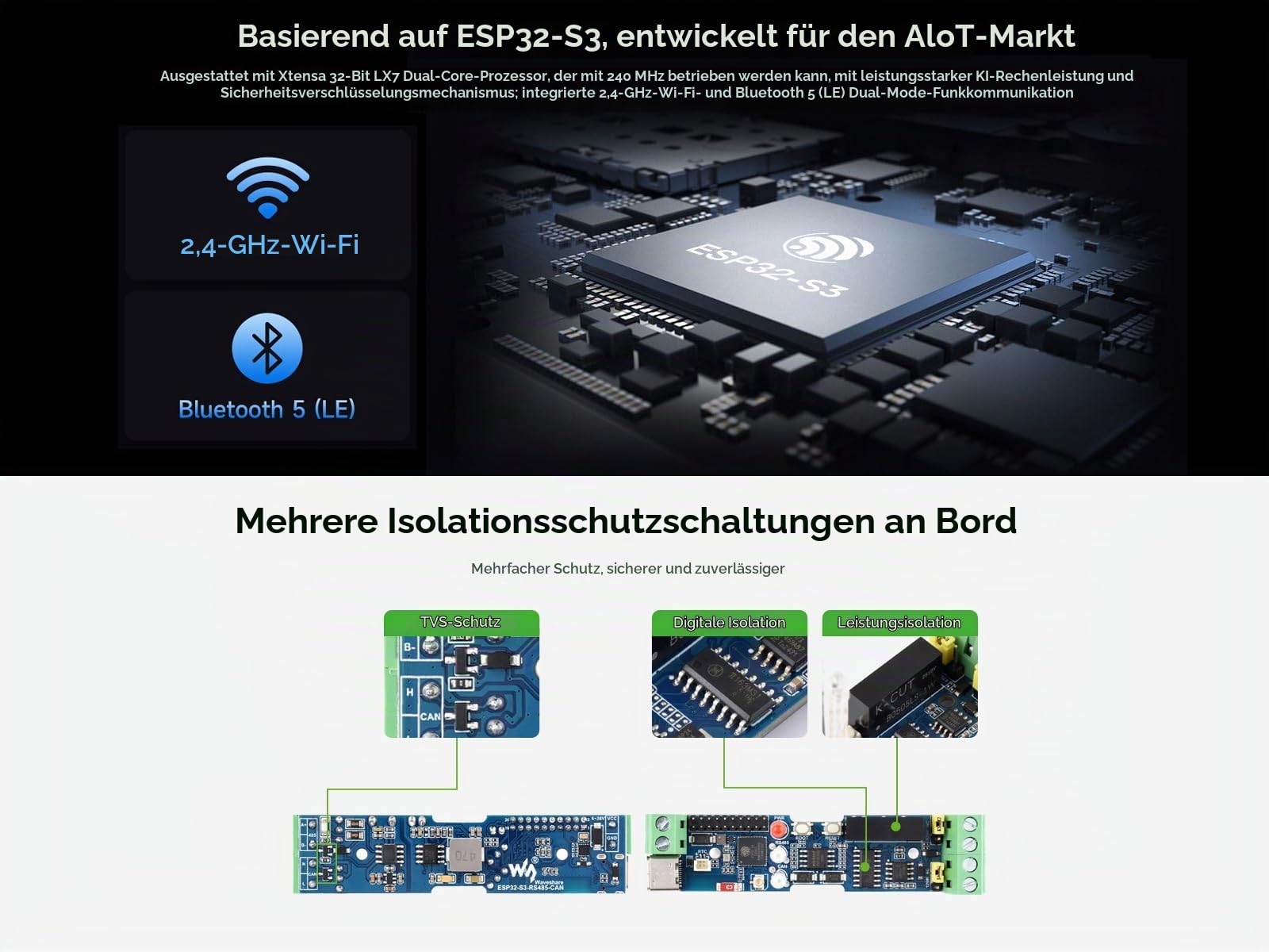 waveshare-industrielle-esp32-s3-steuerplatine-mit-rs485-und-can image 3