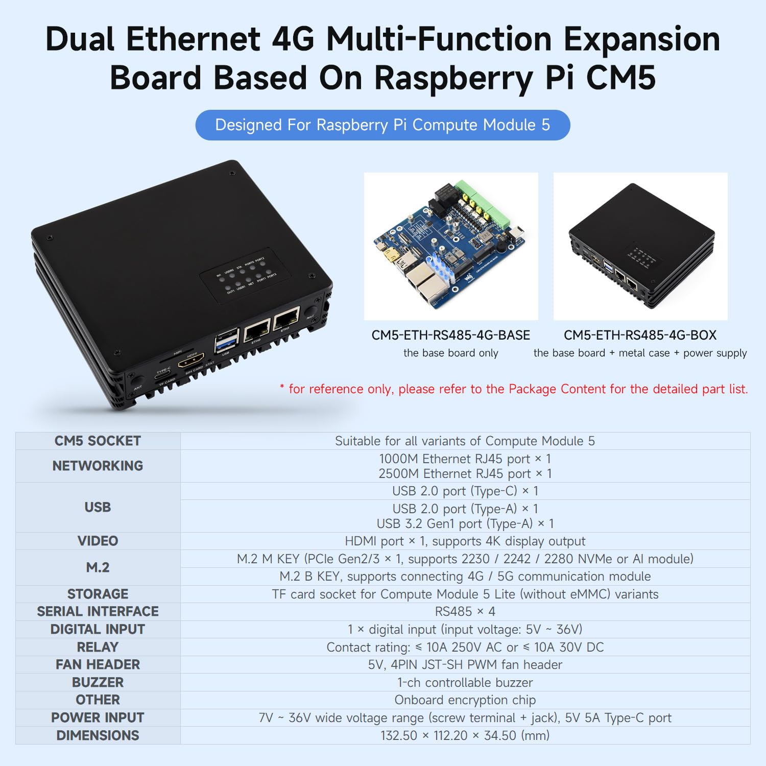 waveshare-cm5-dual-ethernet-multi-function-expansionsboard-mit-metallgeh-use-und image 3