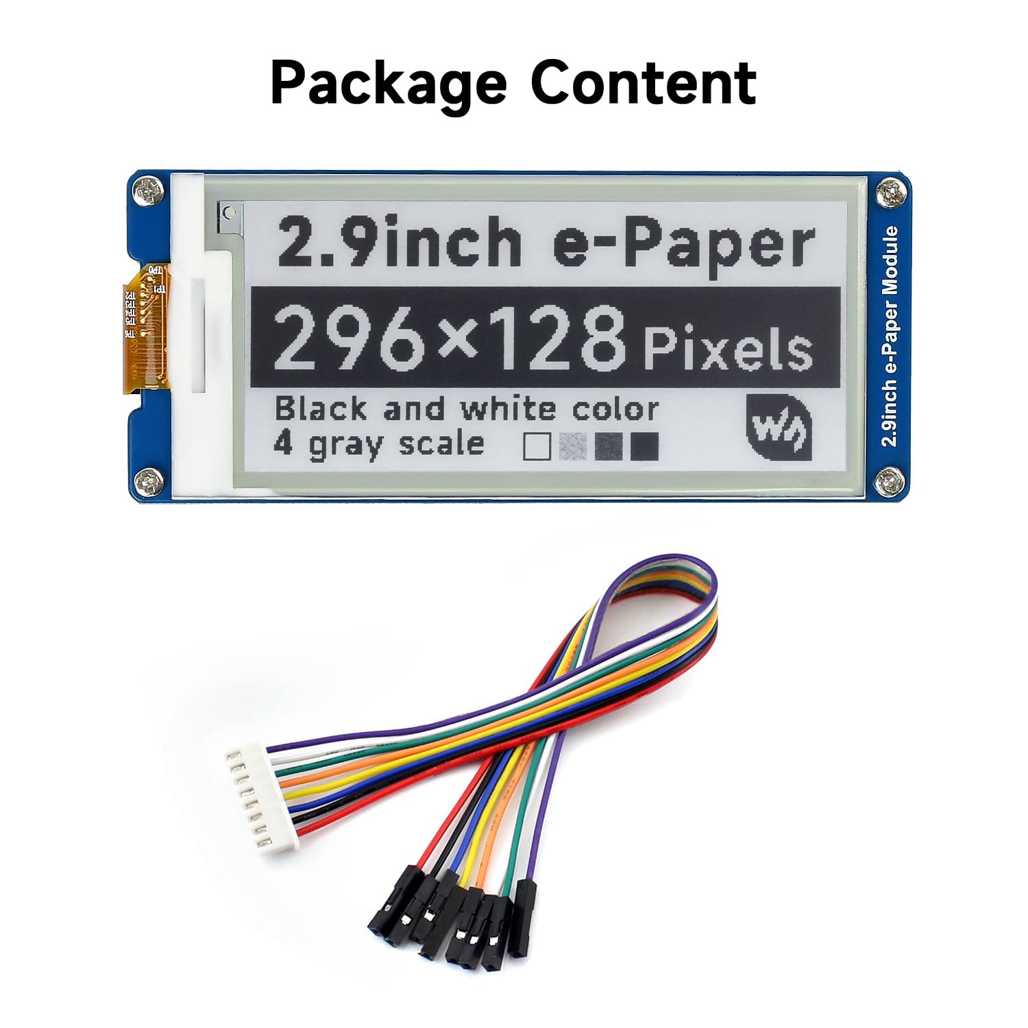 waveshare-2-9-zoll-e-paper-display-modul-kit-296x128-e-ink-spi-bildschirm image 3
