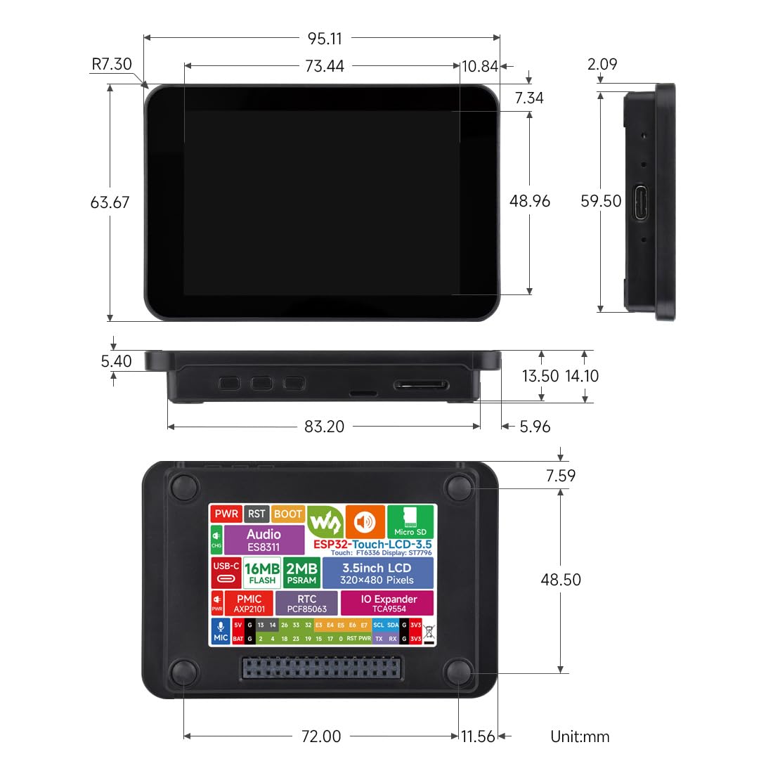 waveshare-esp32-3-5-zoll-rounded-corner-touch-lcd-entwicklungsboard-320x480-audi image 8